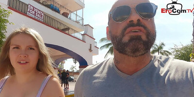 MILK TITS TEEN PICK UP - german agent meet teen in holiday and fuck her on the beach