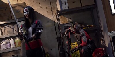 Black sniper impales Asian teammate's pussy with a big fuckstick