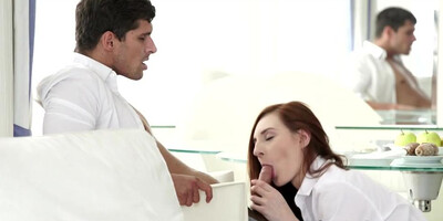 Straight in the ass with redhead girlfriend
