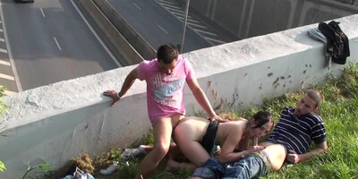 Chubby Amateur Slut Public Gangbang