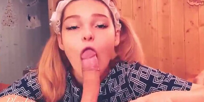 Uber-Cute school doll is inhaling chisels like a real professional, just because she enjoys doing it