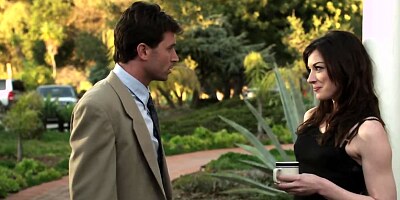 Horny brunette babe gets rammed by a porn stud at home