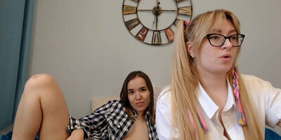 Two playful bitches have fun on camera