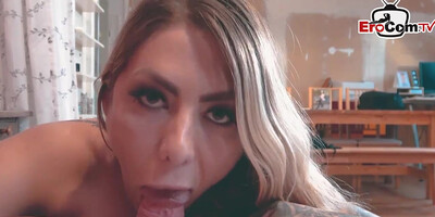 Inked German light-haired is always in the mood to blow chisel and make a boy spunk