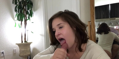 Slutty Teenie Stepsister Suck And Swallows Man Milk