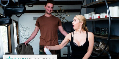 NuruMassage Sarah Vandella gives a Pounding Gift to her Military Stepson