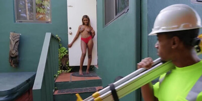 Land surveyor visits the house where he fucks the busty chick