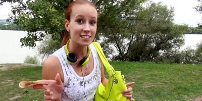 Minnie Manga flashes tits n outdoor sex