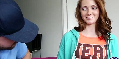 Hot blonde Natalie Lust gets her pussy banged by the pizza delivery guy