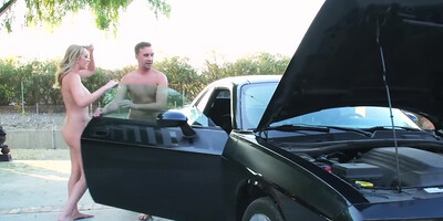 Horny trophy wife cheats on husband with a hung valet