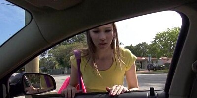 Stranded teen London Smith public fuck