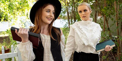 Two country girls are experimenting with lesbian romance when their lovers are not around