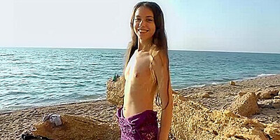Hairy Girl Erika Is Outdoors At The Beach