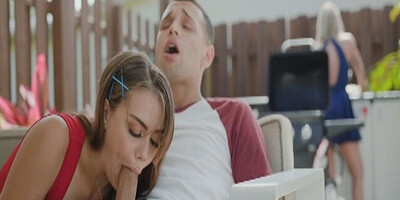 Mommy found a naughty little hussy for her handsome stepson