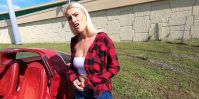 Big ass blonde minx needs her car fixed and pussy banged