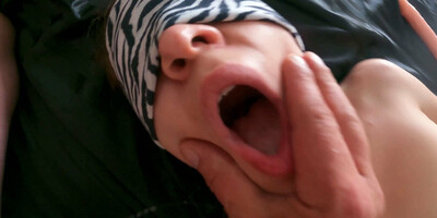 Stepsister Plays Blindfolded With Cock And Dildo