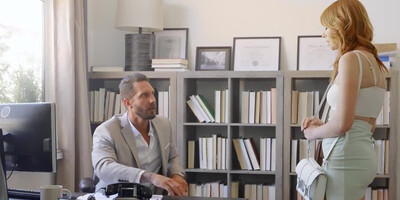 Man can't get enough of sweet blonde and redhead in threesome