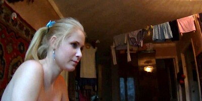 Blonde girl lets boyfriend fuck her risking to be late for work