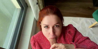 Risky anal near the window. KleoModel in sexy lingerie