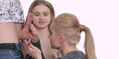 Russian MILF gives a sex lesson to the inexperienced stepdaughter