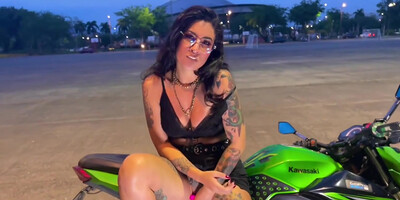 I Learn To Drive A Motorcycle While My Teacher Controls My Lush Until I Cum