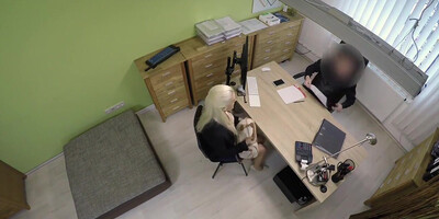 Blonde needs a business loan and gets fucked for it