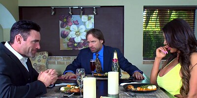 Footwork before hard sex on the dining table by ex buddie August Taylor