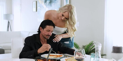 Man cheats on his fat wife with slutty blond stepdaughter