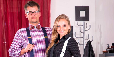 Lady Bug Teen Hairdresser Tries Anal