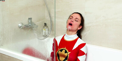 Power Ranger Girl defeated and hardly humiliated by Blondie