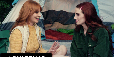 ADULT TIME - Lesbian Camping Trip Tribbing with Lacy Lennon and Aria Carson