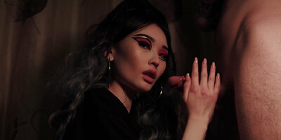 Cute Asian babe is very fond of sucking pokua's dick, parent