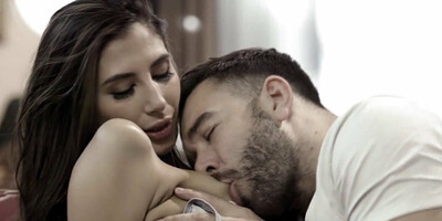 Busty brunette gets her pussy licked, gives blowjob and rides