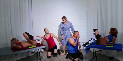 Two buddies are swapping their smoking hot wives