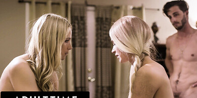 ADULT TIME - Emma Hix Fucks Her Stepmom To Satisfy Her Crazy Boyfriend's Requests