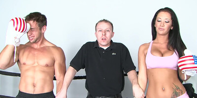 Jayden Jaymes and Johnny Castle are two masculine athletes who figure out who's better at having sex in the ring