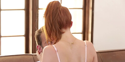 Redhead nerd Penny Pax takes a cock in her mouth for the first time