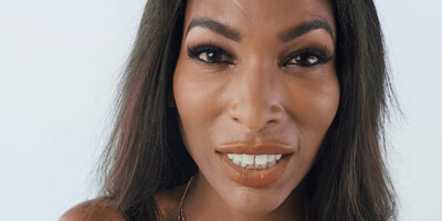 Ebony Natassia Dreams fake tits and cock anal