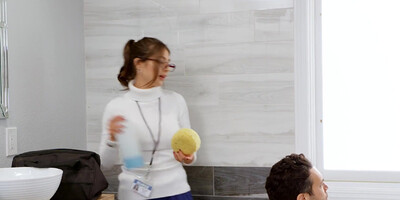 Curvy brunette Tru Kait gives up her pussy to tatted man