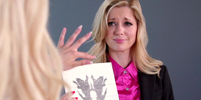 Elsa Jean has a job interview with hot lesbian babe Charlotte Stokely