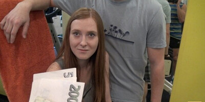 HUNT4K. In empty gym hunter pays greedy cuckold cash