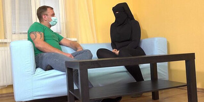 Busty Muslim woman spread her legs for medical test