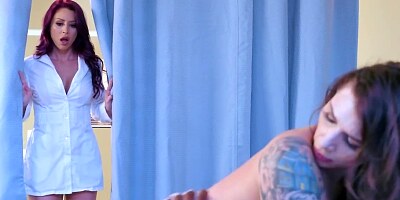 Brave nurse wants to be fucked by black doc together with patient