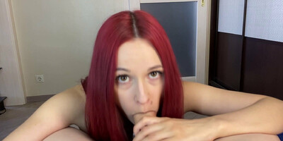 Hot Redhead Girl Sucking Dick, Sloppy POV Blowjob - AnnyGrace