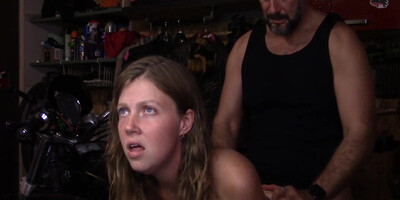 Biker Babe Takes A Hard Ass Fucking Bent Over A Motorcycle