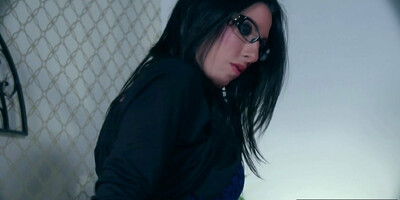 Hot brunette Dava plays with her tight pussy