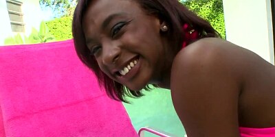 Petite black chick named Amy Shores needs a big white pecker