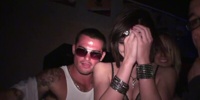 Two excited sluts not shy to fuck with random guys in club