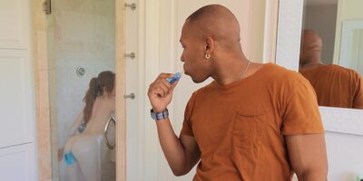 Bathroom sex with redhead Madi Collins