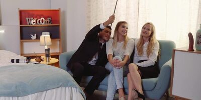 Beauties Andy Stone and Sicilia have sex with a stallion